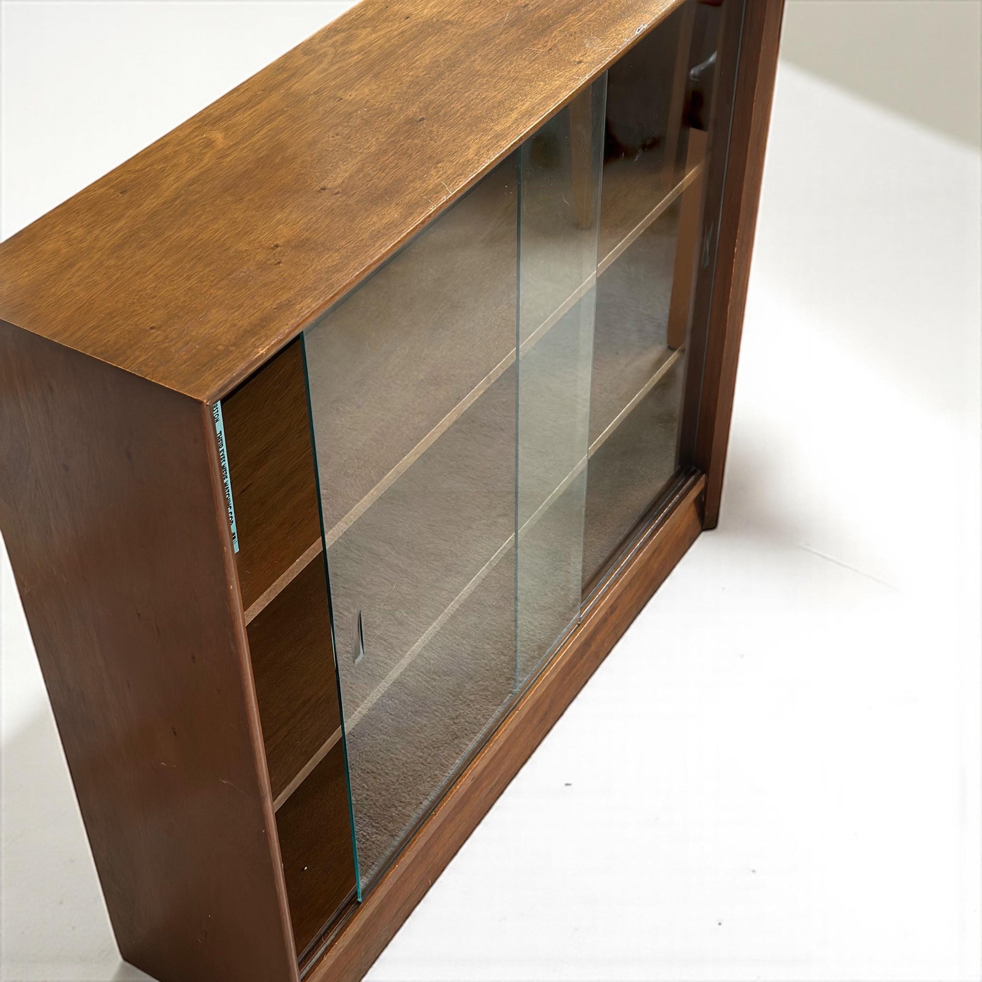 Vintage Teak Bookcase by Herbert E. Gibbs, 1970s | Mid-Century Modern British Design | Sliding Glass Doors | Pair Available