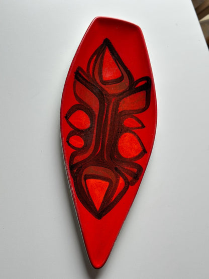 Modernist Poole Pottery Aegean Large Dish, c.1965–72 with Monogram Attributed to Diana Davis
