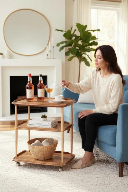 Vintage Ercol Elm & Beech Three-Tier Drinks Trolley