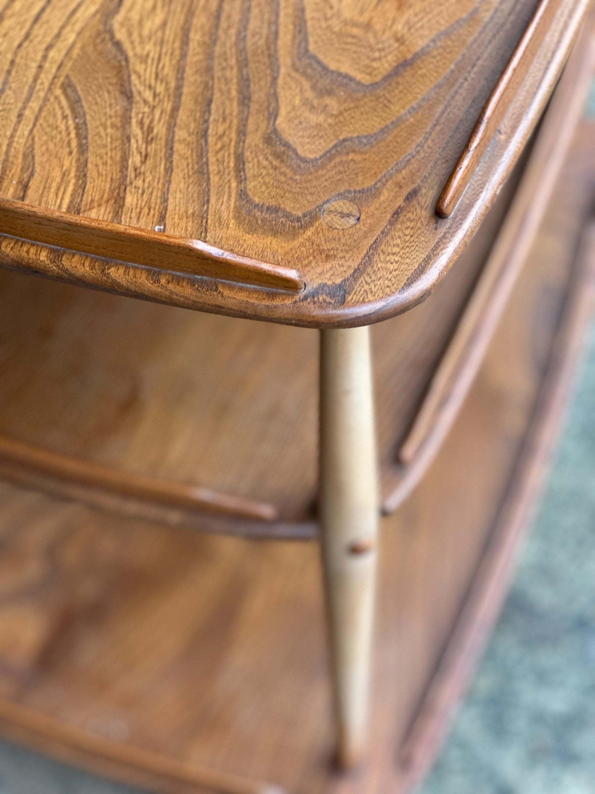 Vintage Ercol Elm & Beech Three-Tier Drinks Trolley
