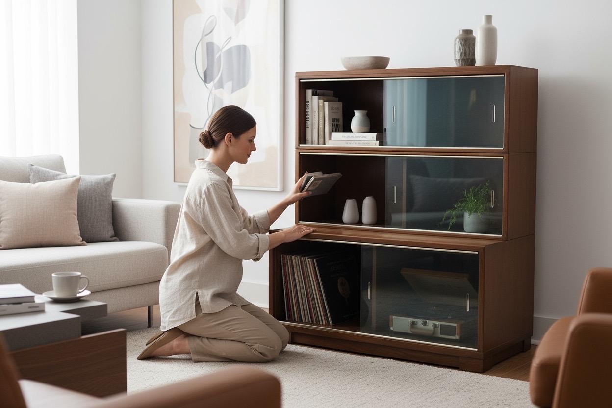 Vintage 1950s Mahogany Glass Front Bookcase – Minty of Oxford