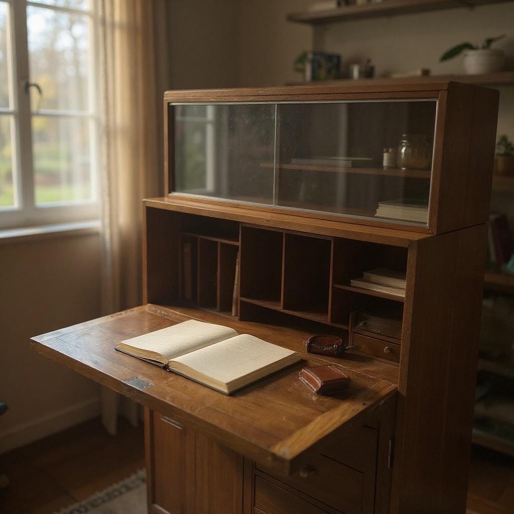 1950s Minty of Oxford Bureau & Bookcase Rare Combination