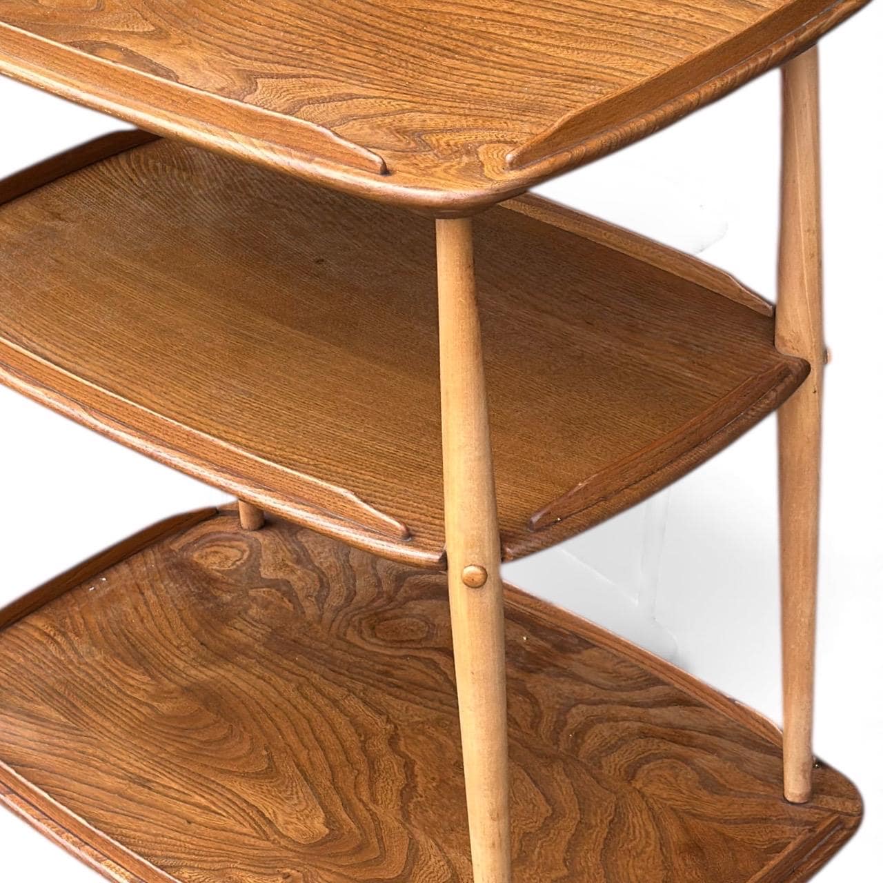 Vintage Ercol Elm & Beech Three-Tier Drinks Trolley
