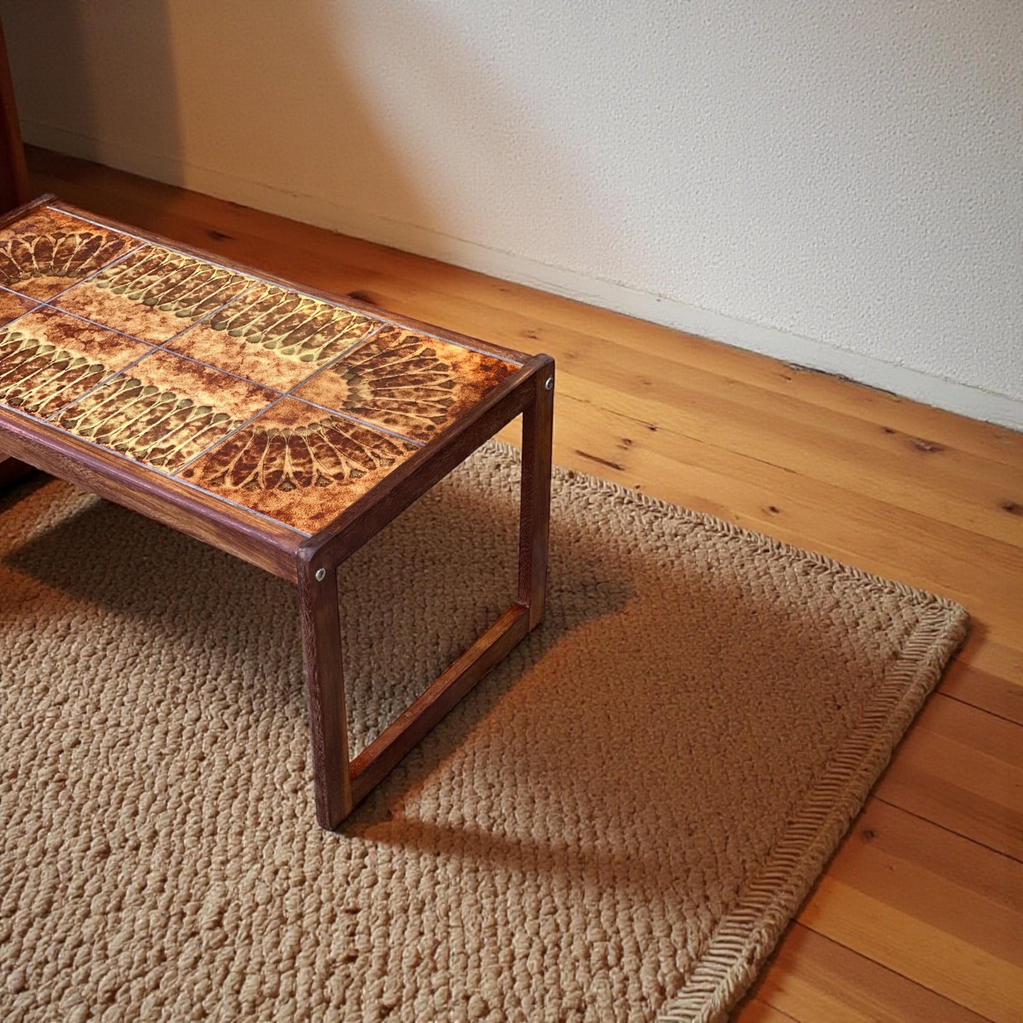 Mid-Century Teak Coffee Table with Original Tile Inset – Danish Import 1970s