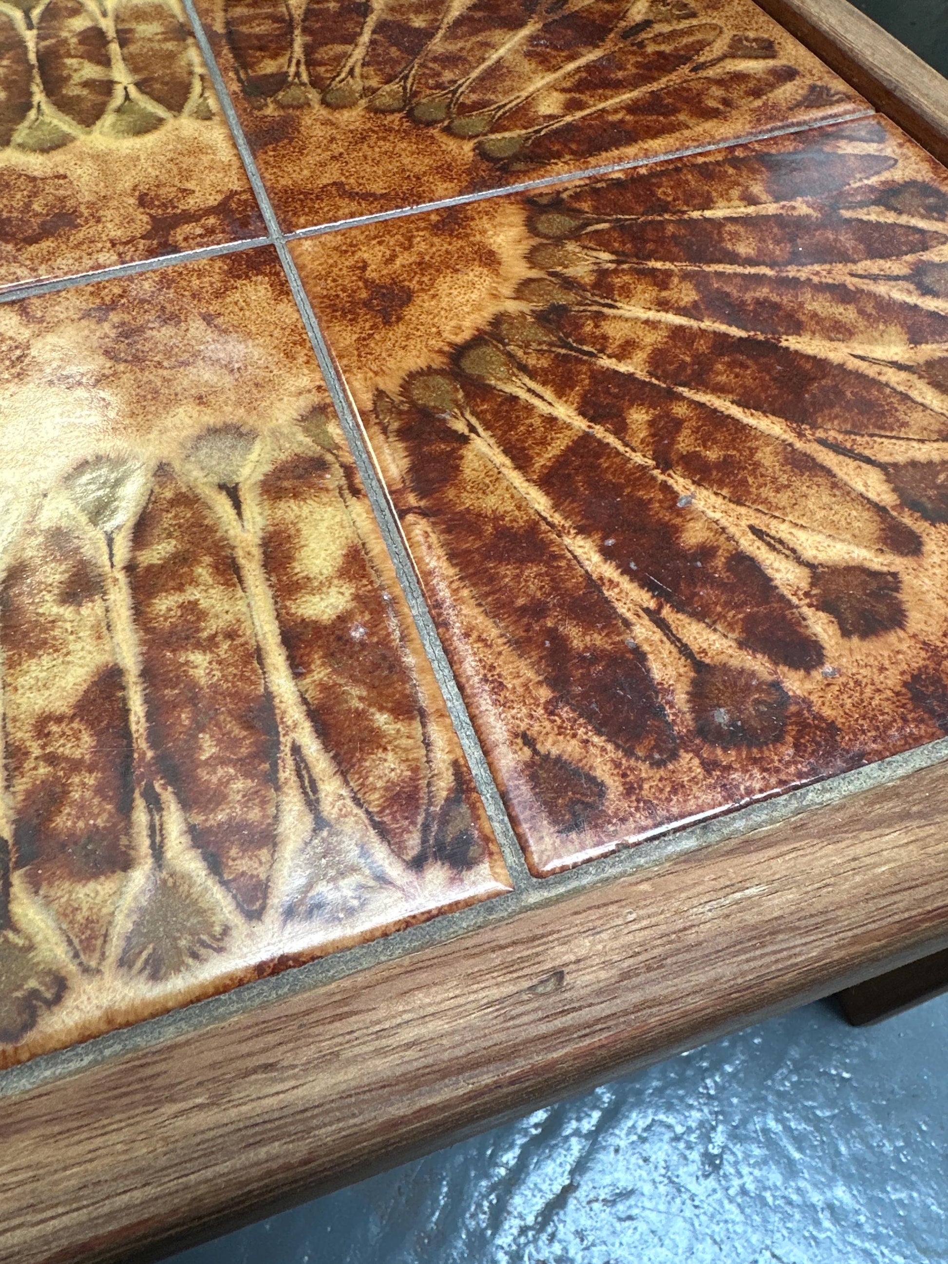 Mid-Century Teak Coffee Table with Original Tile Inset – Danish Import 1970s