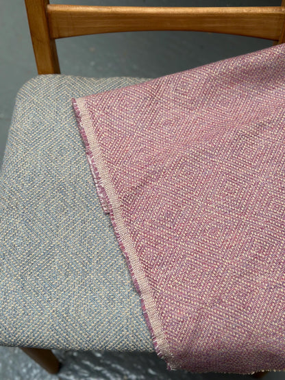 Pair of Vintage East German Ladderback Dining Chairs available in blue or pink Linwood upholstery