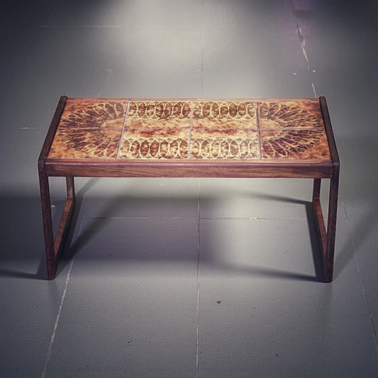 Mid-Century Teak Coffee Table with Original Tile Inset – Danish Import 1970s