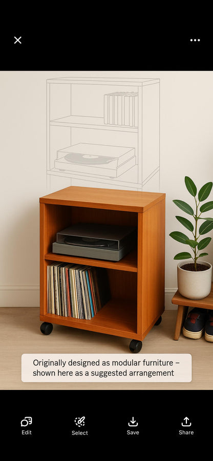 Vintage Jesper Denmark Modular Teak Storage Unit – c.1970s Vinyl / Record Hifi Cabinet