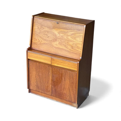Vintage Mid-Century Teak Bureau Desk by Remploy, c.1970s