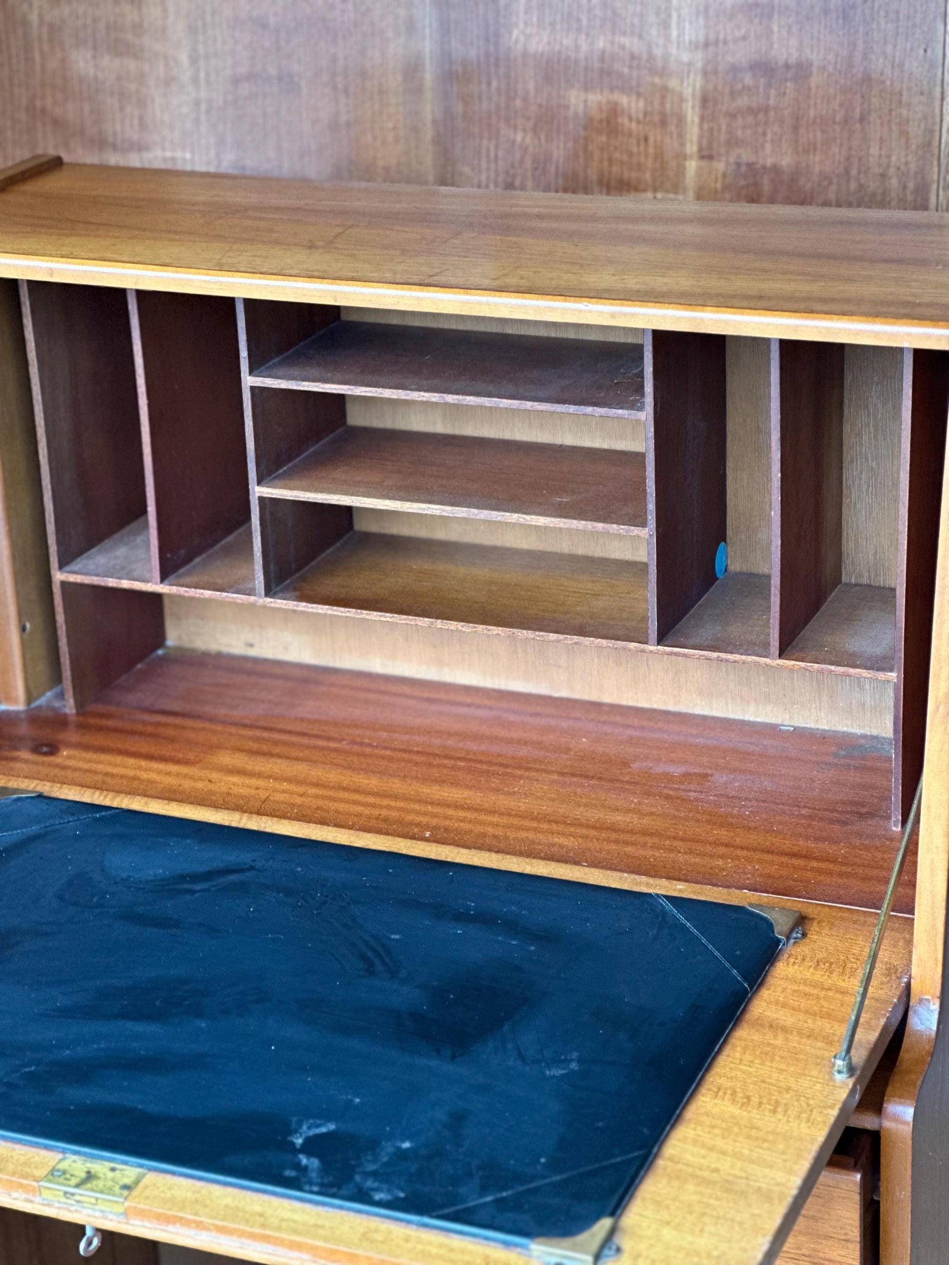 Vintage Mid-Century Teak Bureau Desk by Remploy, c.1970s