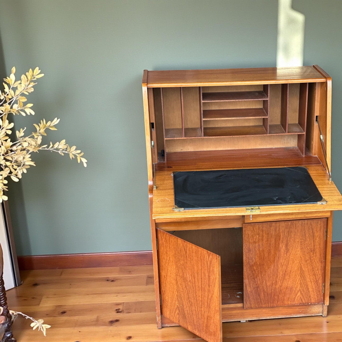 Vintage Mid-Century Teak Bureau Desk by Remploy, c.1970s