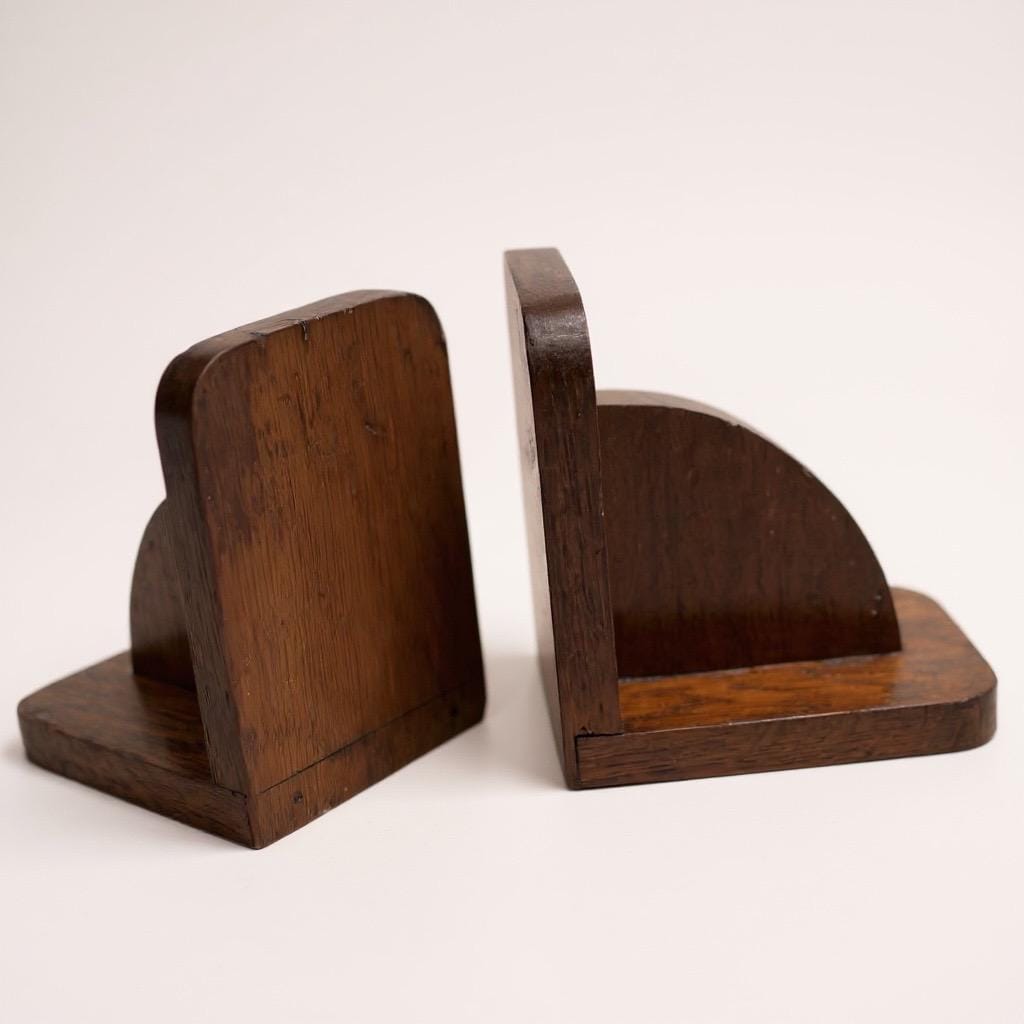 Pair of Solid Teak Mid-Century Bookends / Desk Accessories, c.1950s