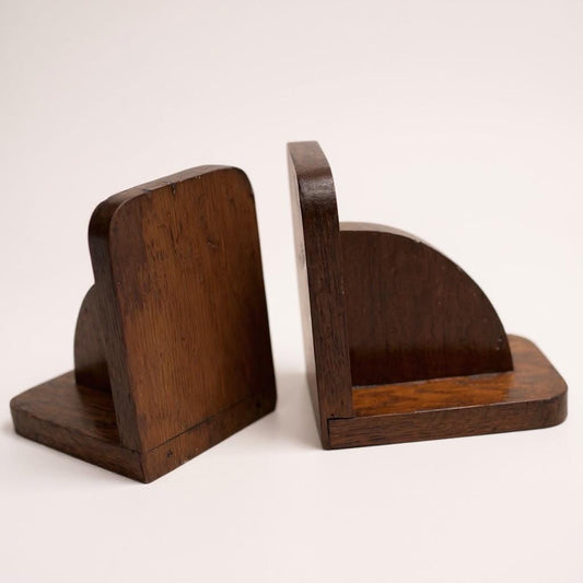 Pair of Solid Teak Mid-Century Bookends / Desk Accessories, c.1950s