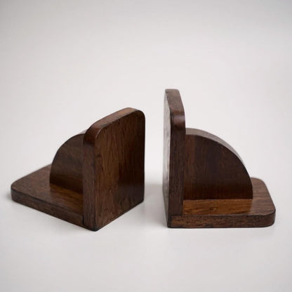 Pair of Solid Teak Mid-Century Bookends / Desk Accessories, c.1950s