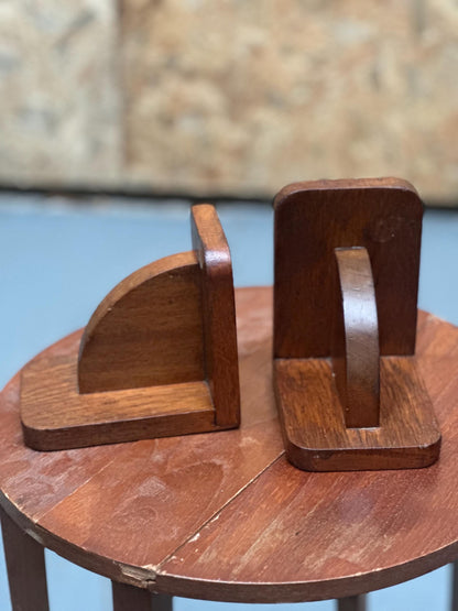 Pair of Solid Teak Mid-Century Bookends / Desk Accessories, c.1950s