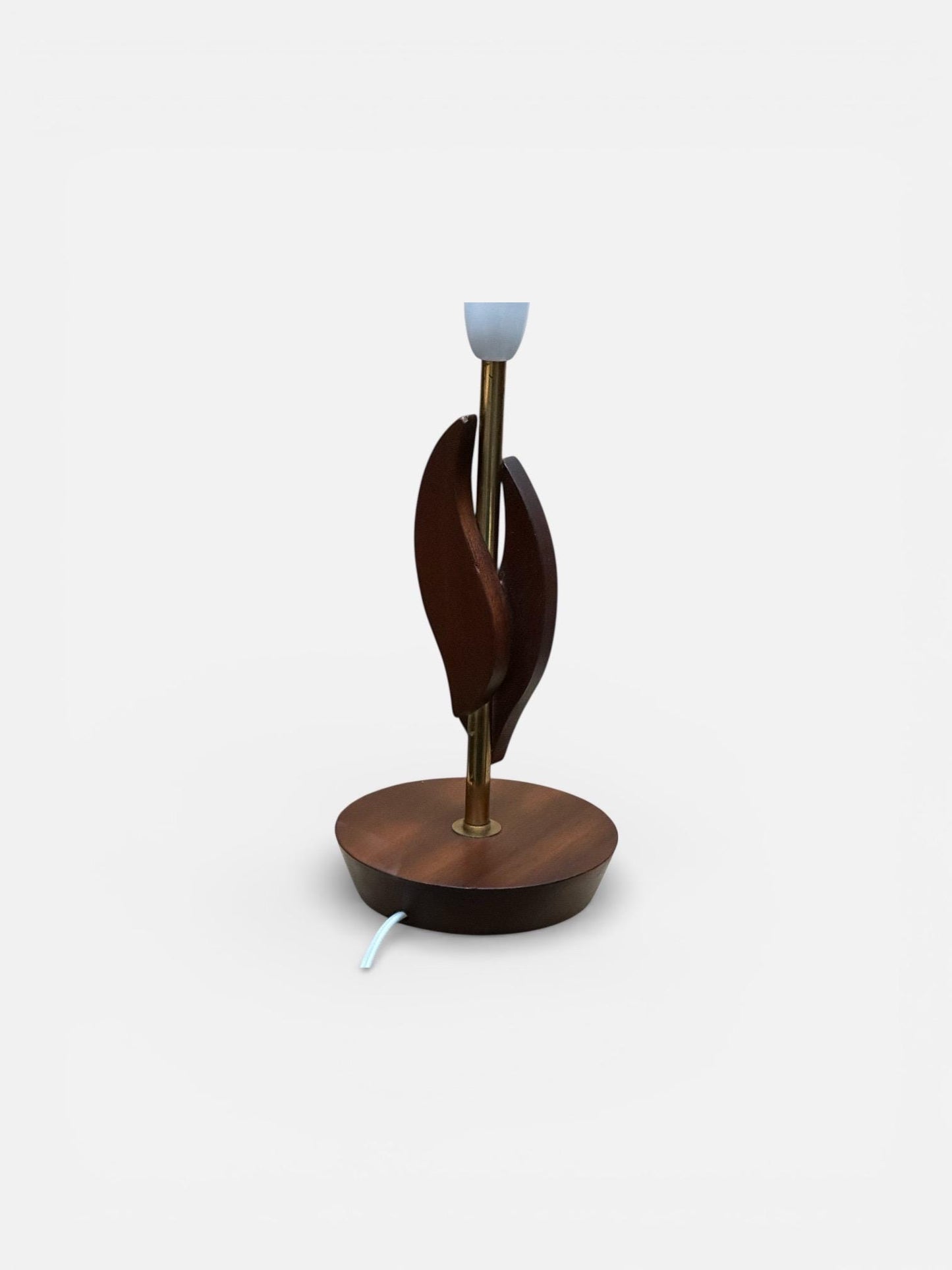 Mid Century Sculptural Wooden Table Lamp | Vintage Scandinavian Style Lamp | 1960s 1970s Modernist Lighting