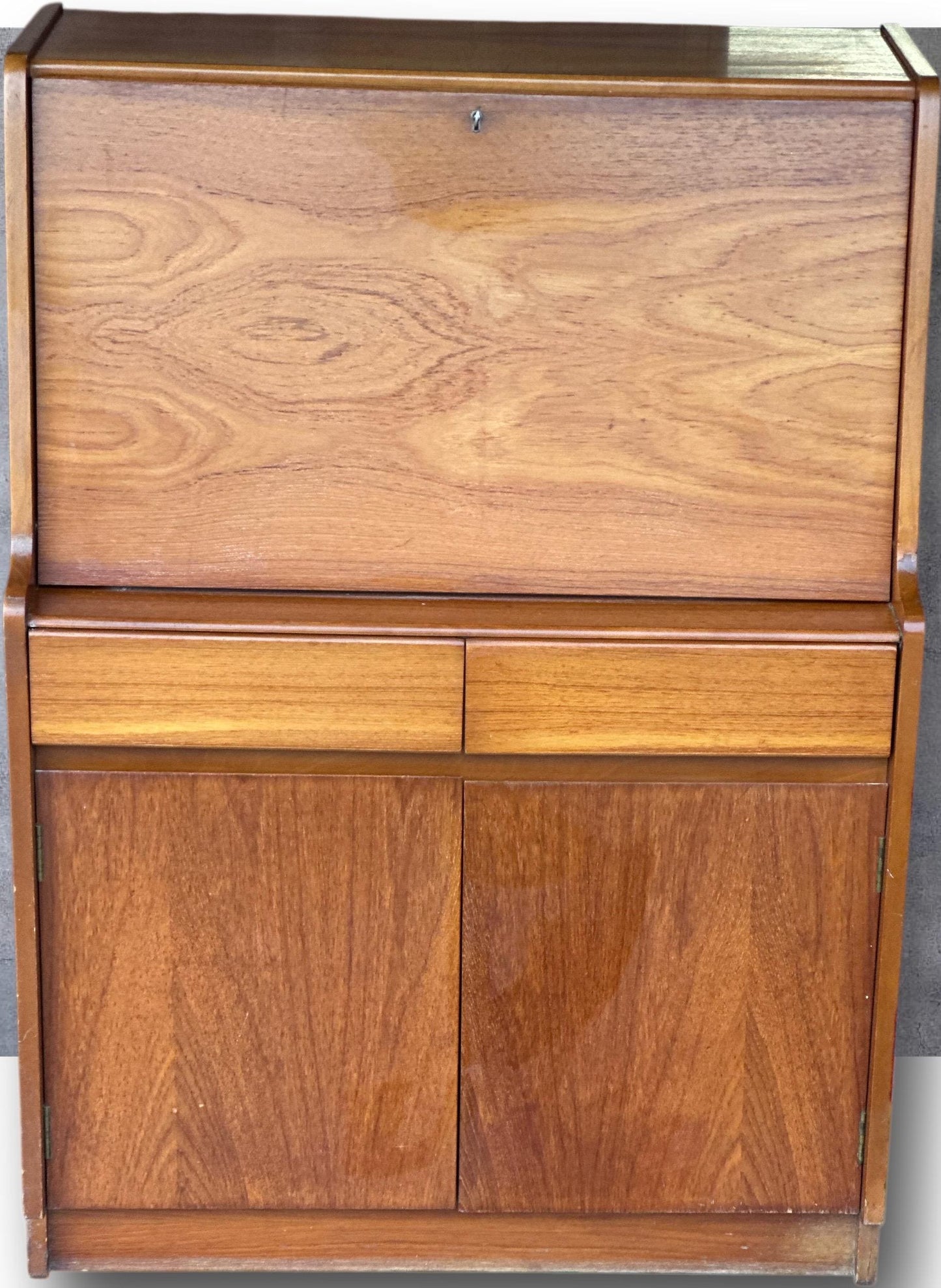 Vintage Mid-Century Teak Bureau Desk by Remploy, c.1970s
