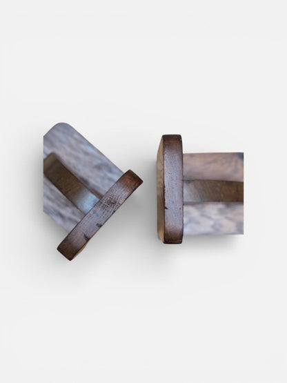 Pair of Solid Teak Mid-Century Bookends / Desk Accessories, c.1950s