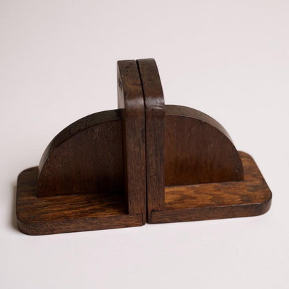 Pair of Solid Teak Mid-Century Bookends / Desk Accessories, c.1950s