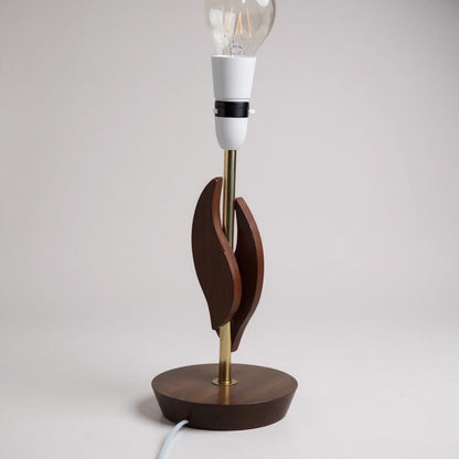 Mid Century Sculptural Wooden Table Lamp | Vintage Scandinavian Style Lamp | 1960s 1970s Modernist Lighting