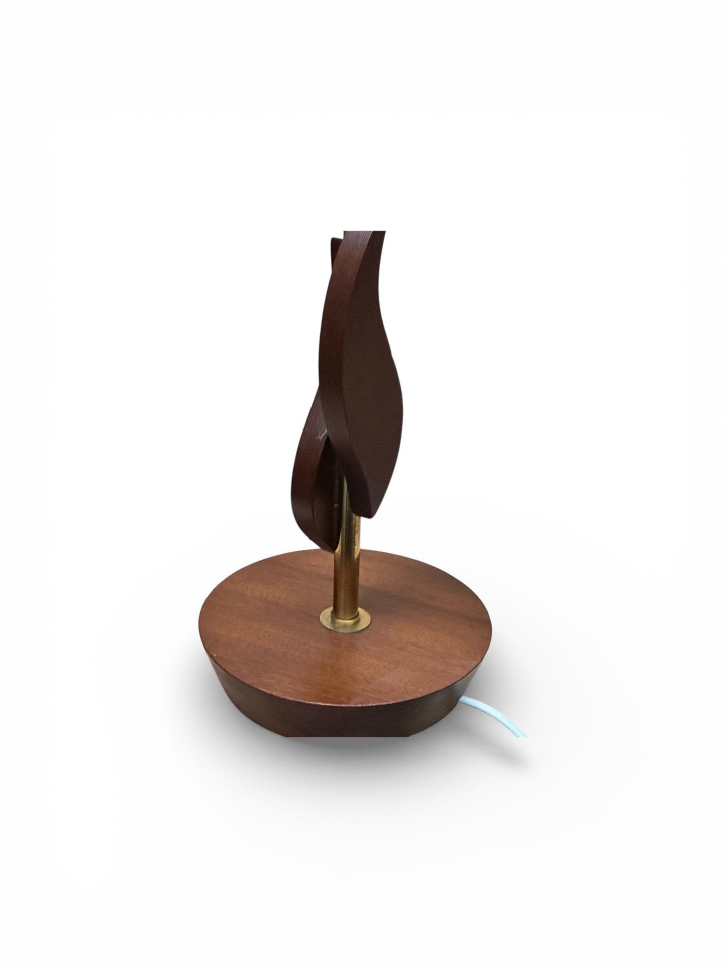 Mid Century Sculptural Wooden Table Lamp | Vintage Scandinavian Style Lamp | 1960s 1970s Modernist Lighting