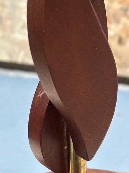 Mid Century Sculptural Wooden Table Lamp | Vintage Scandinavian Style Lamp | 1960s 1970s Modernist Lighting