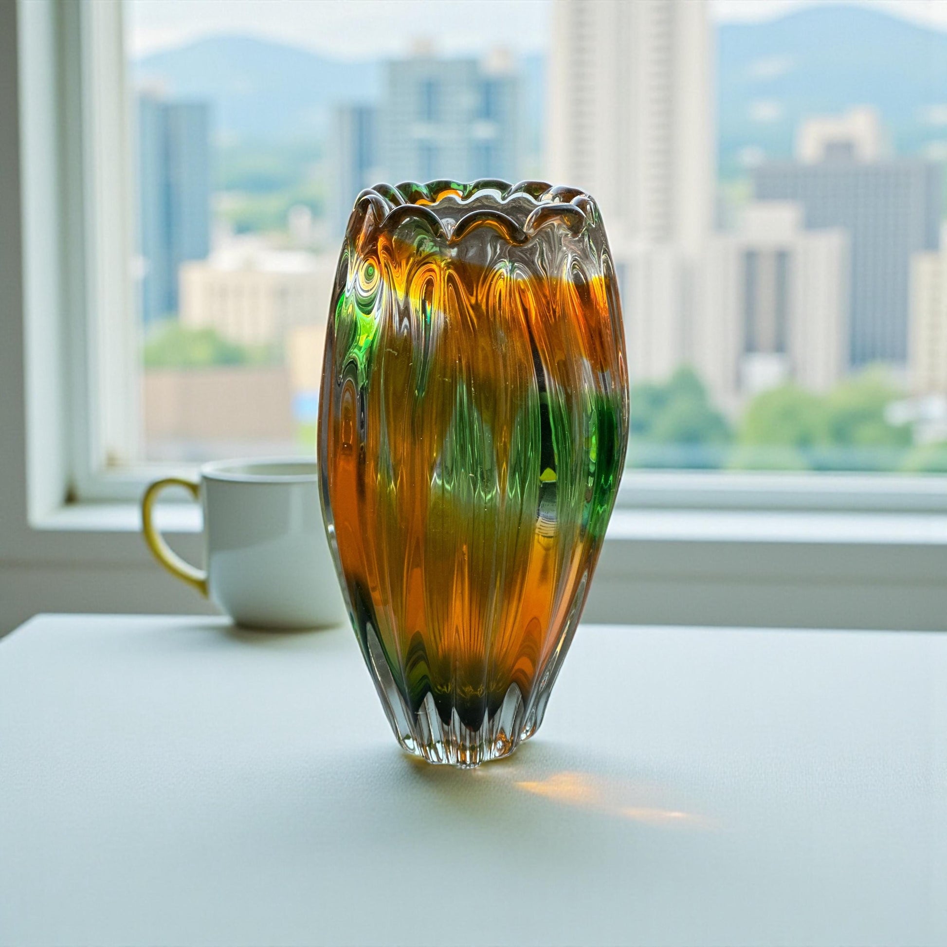 Original Narumi Sanyu Fantasy ribbed swirl vase, c. late 1960s–70s.