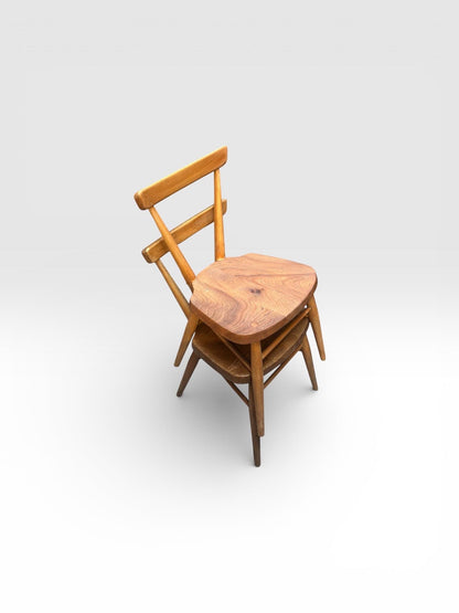 Set of Four Early Ercol Children’s Chairs Model 392 – English Elm & Beech – c.1948–55