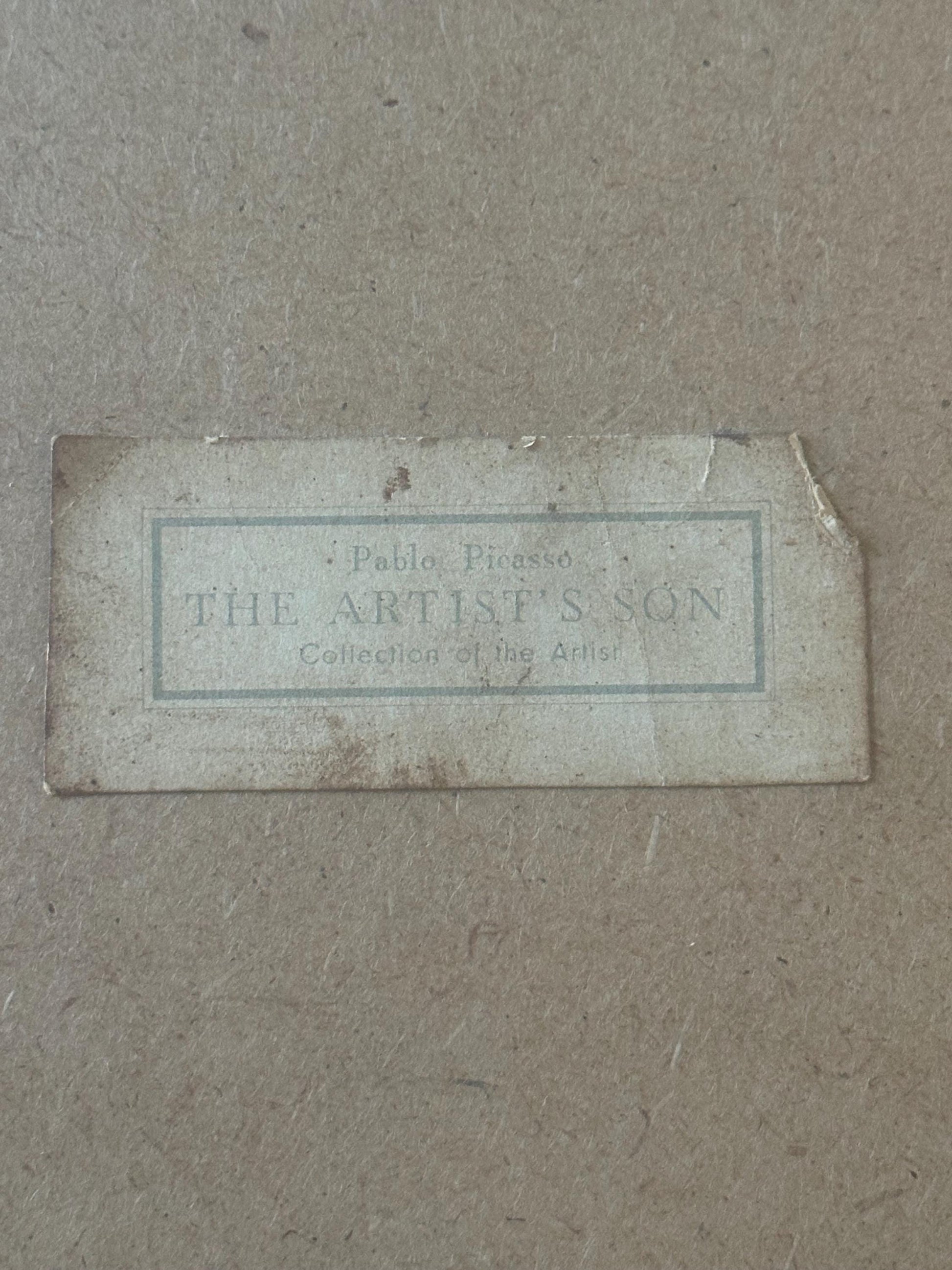 Vintage Picasso Print 'The Artist's Son' Framed Wall Art, Mid Century Lithograph Paul en Pierrot, Original Gallery Label, Gift for Art Colle