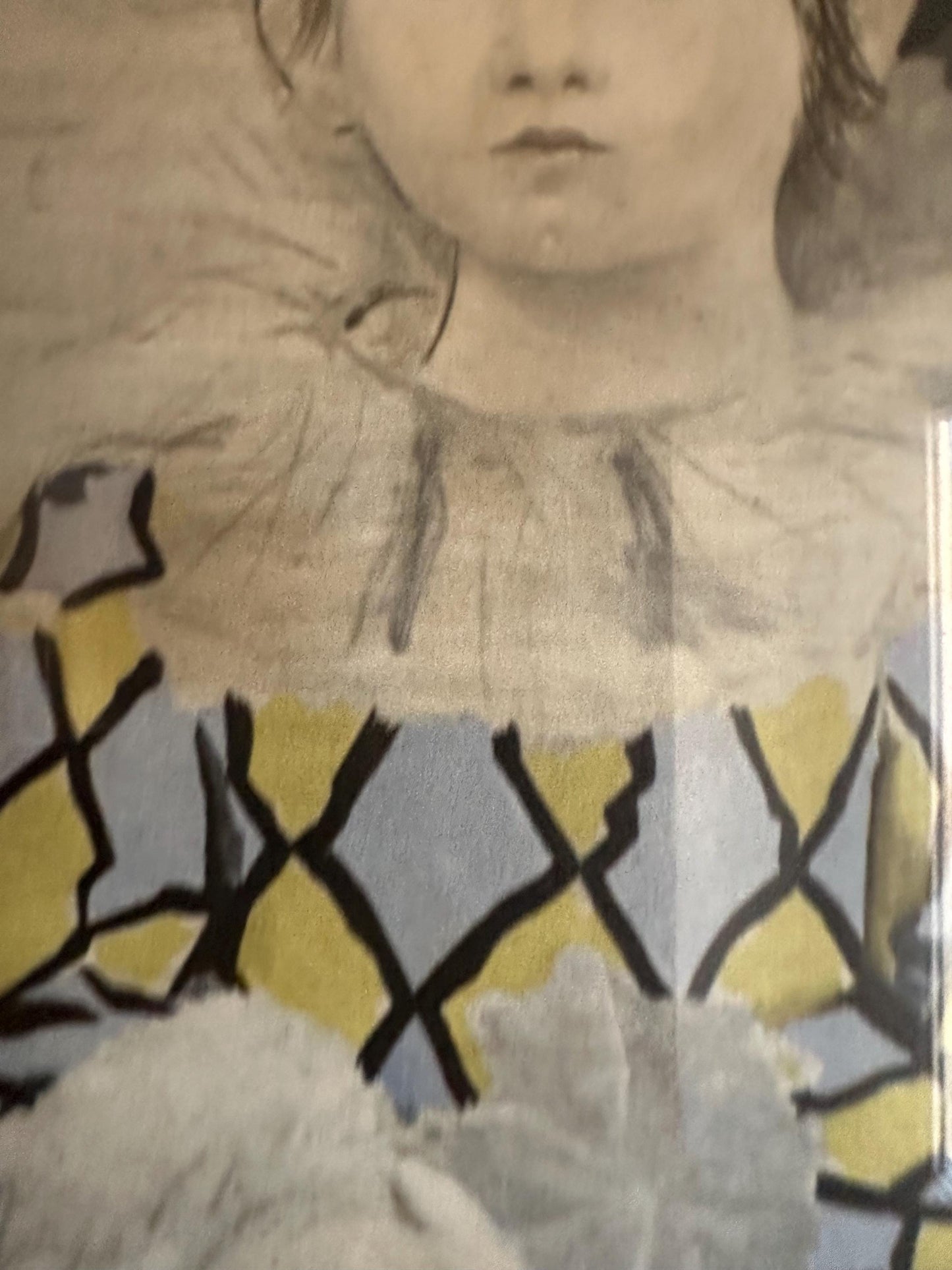 Vintage Picasso Print 'The Artist's Son' Framed Wall Art, Mid Century Lithograph Paul en Pierrot, Original Gallery Label, Gift for Art Colle