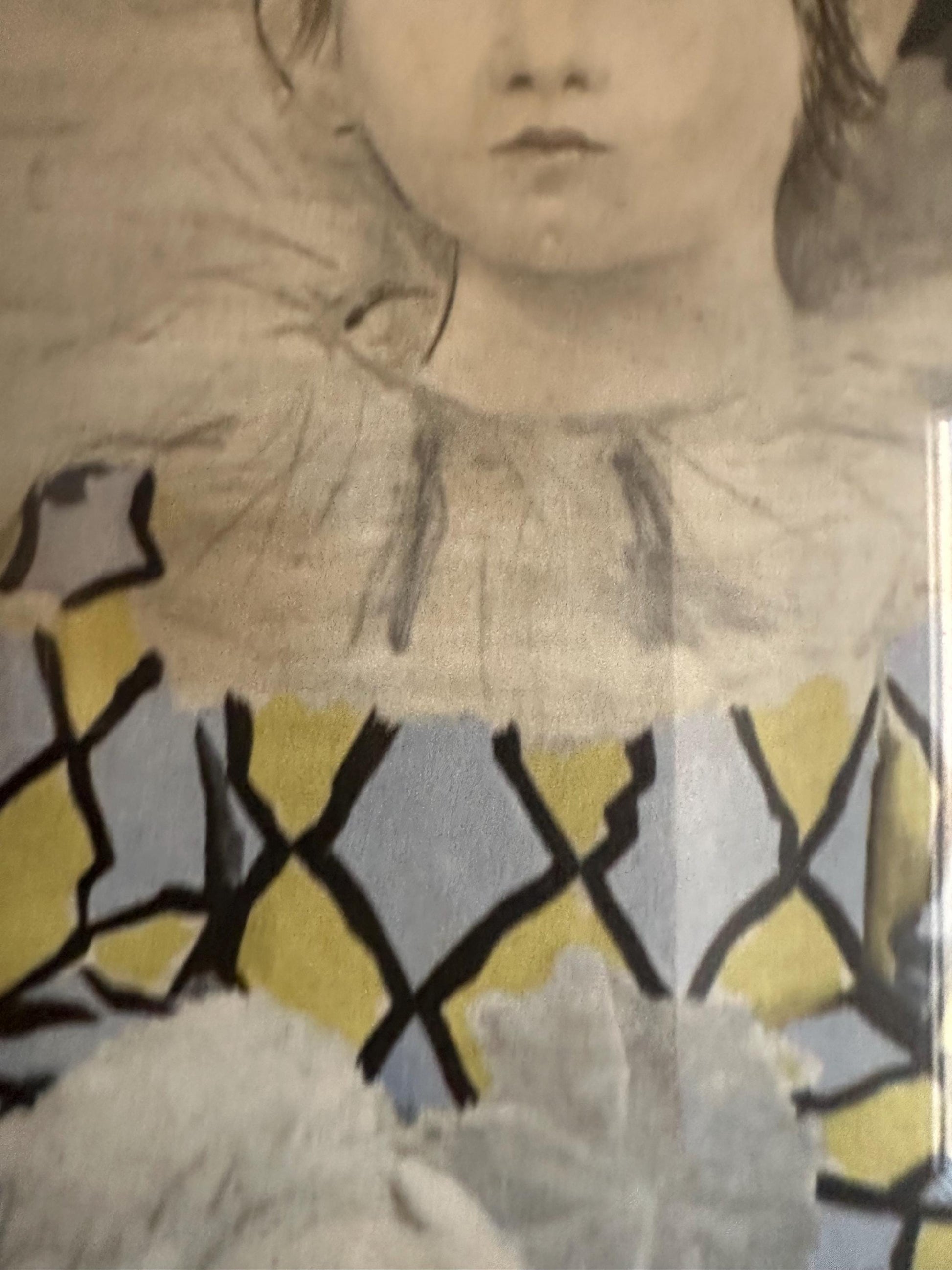 Vintage Picasso Print 'The Artist's Son' Framed Wall Art, Mid Century Lithograph Paul en Pierrot, Original Gallery Label, Gift for Art Colle