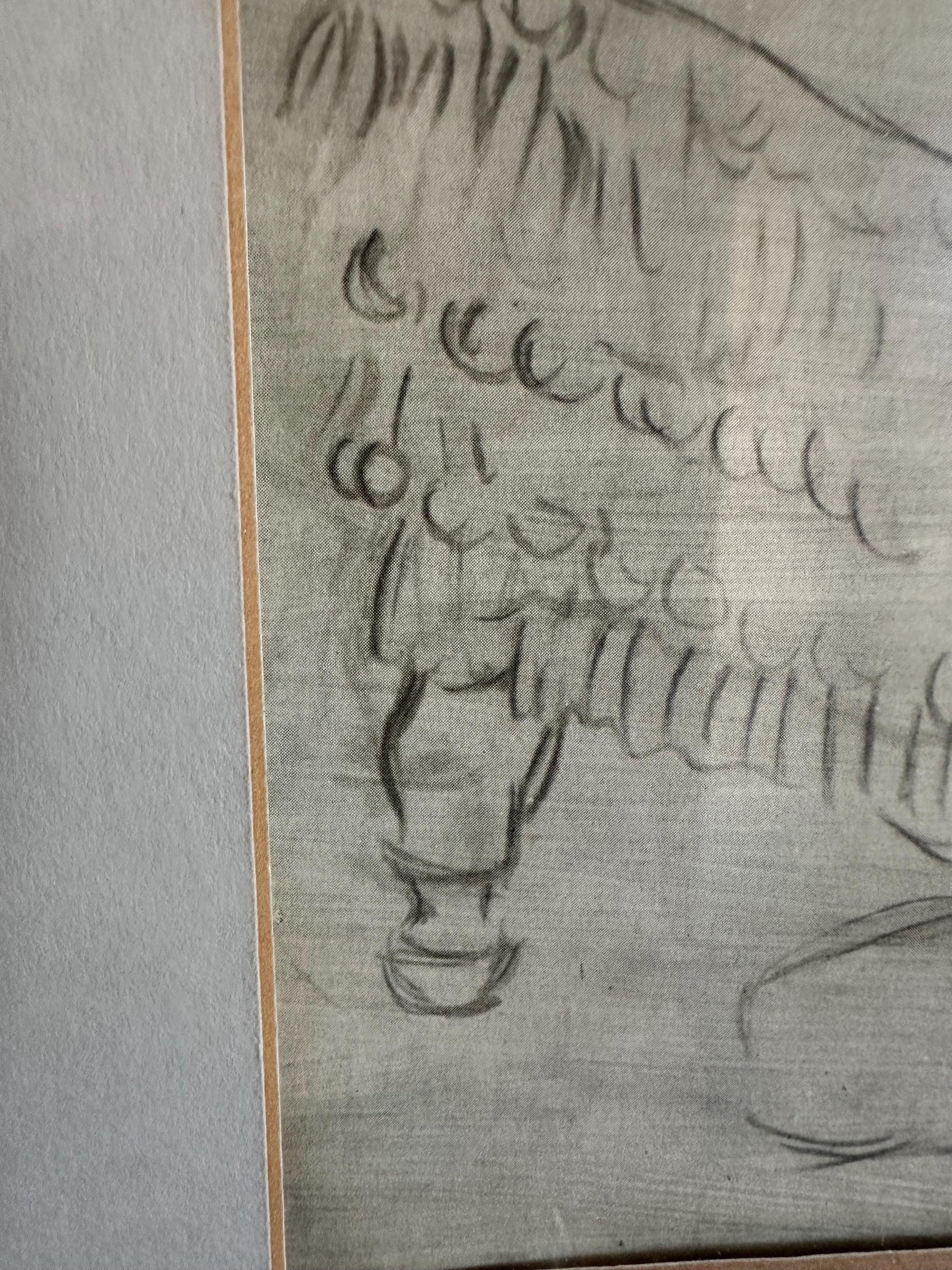 Vintage Picasso Print 'The Artist's Son' Framed Wall Art, Mid Century Lithograph Paul en Pierrot, Original Gallery Label, Gift for Art Colle