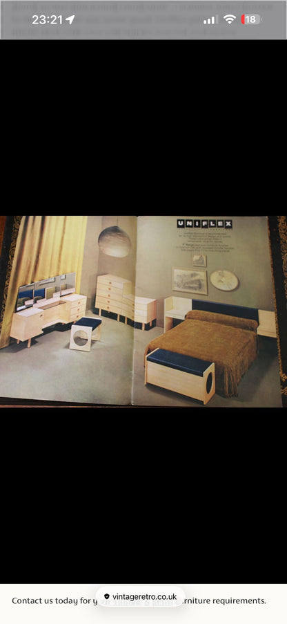 Uniflex F Range Chest of Drawers and Bedside Cabinet, c.1960s