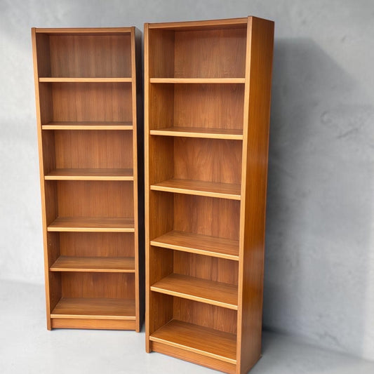 Pair of Danish Teak Bookcases | Uldum Møbelfabrik | 1960s–70s | Mid Century Modern Storage