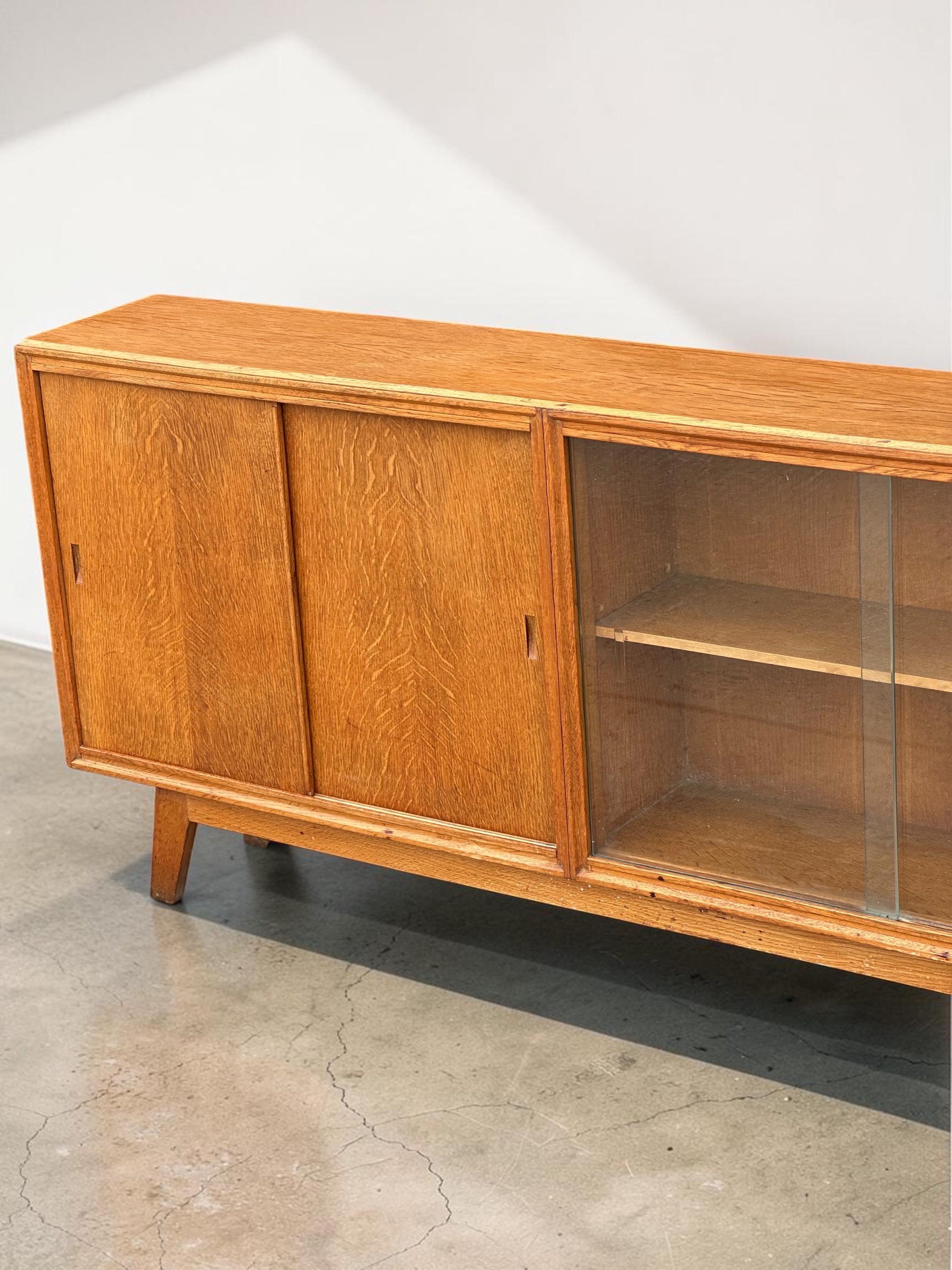 Meredew Slim Profile Mid-Century Oak Cabinet