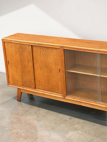 Meredew Slim Profile Mid-Century Oak Cabinet