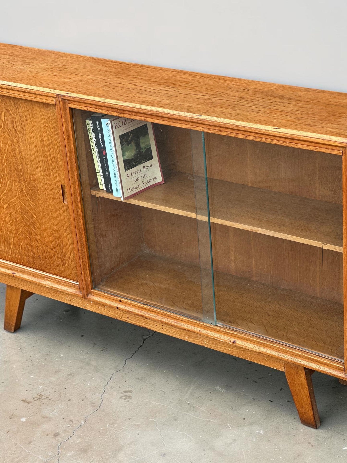 Meredew Slim Profile Mid-Century Oak Cabinet