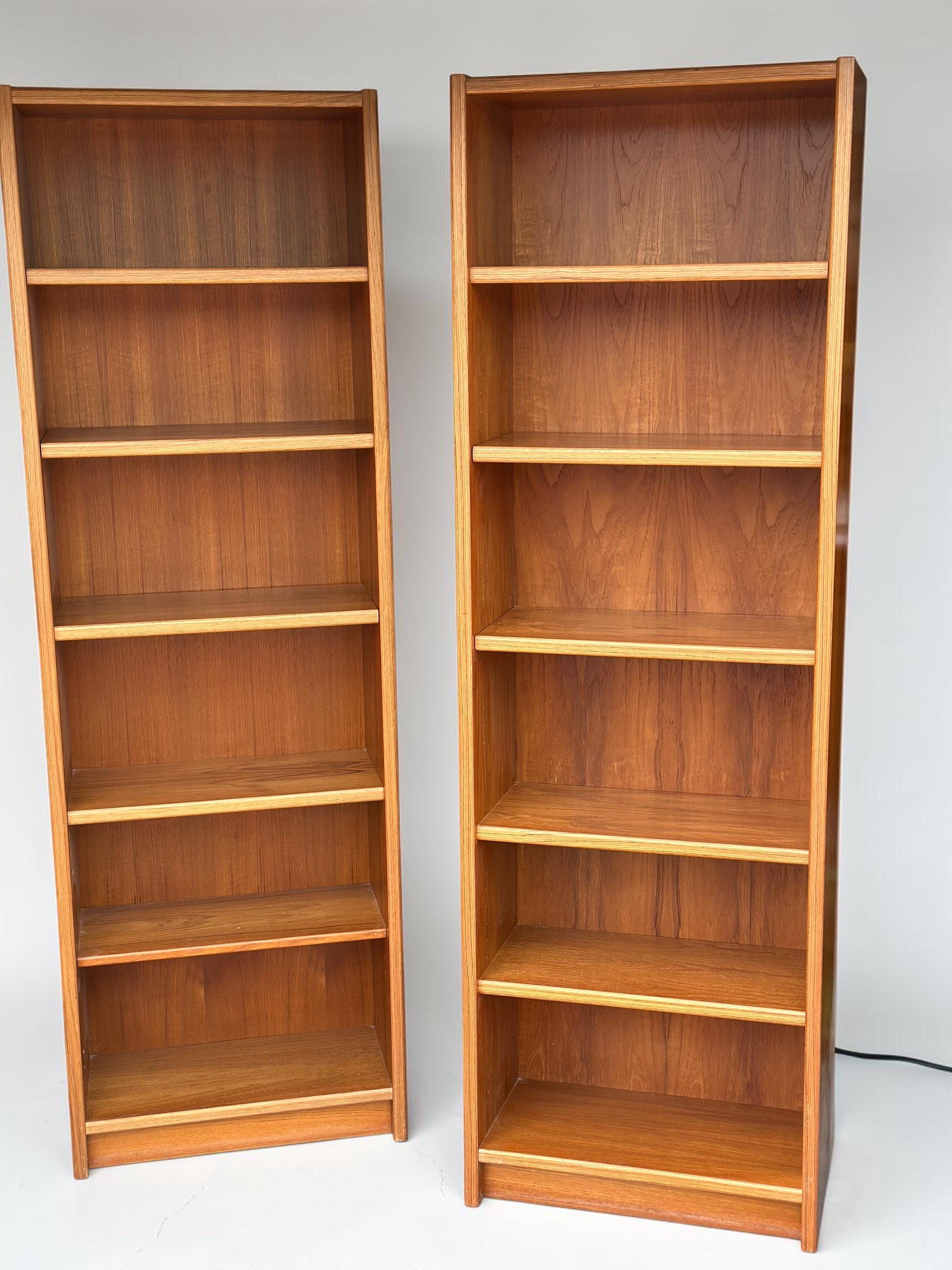 Pair of Danish Teak Bookcases | Uldum Møbelfabrik | 1960s–70s | Mid Century Modern Storage