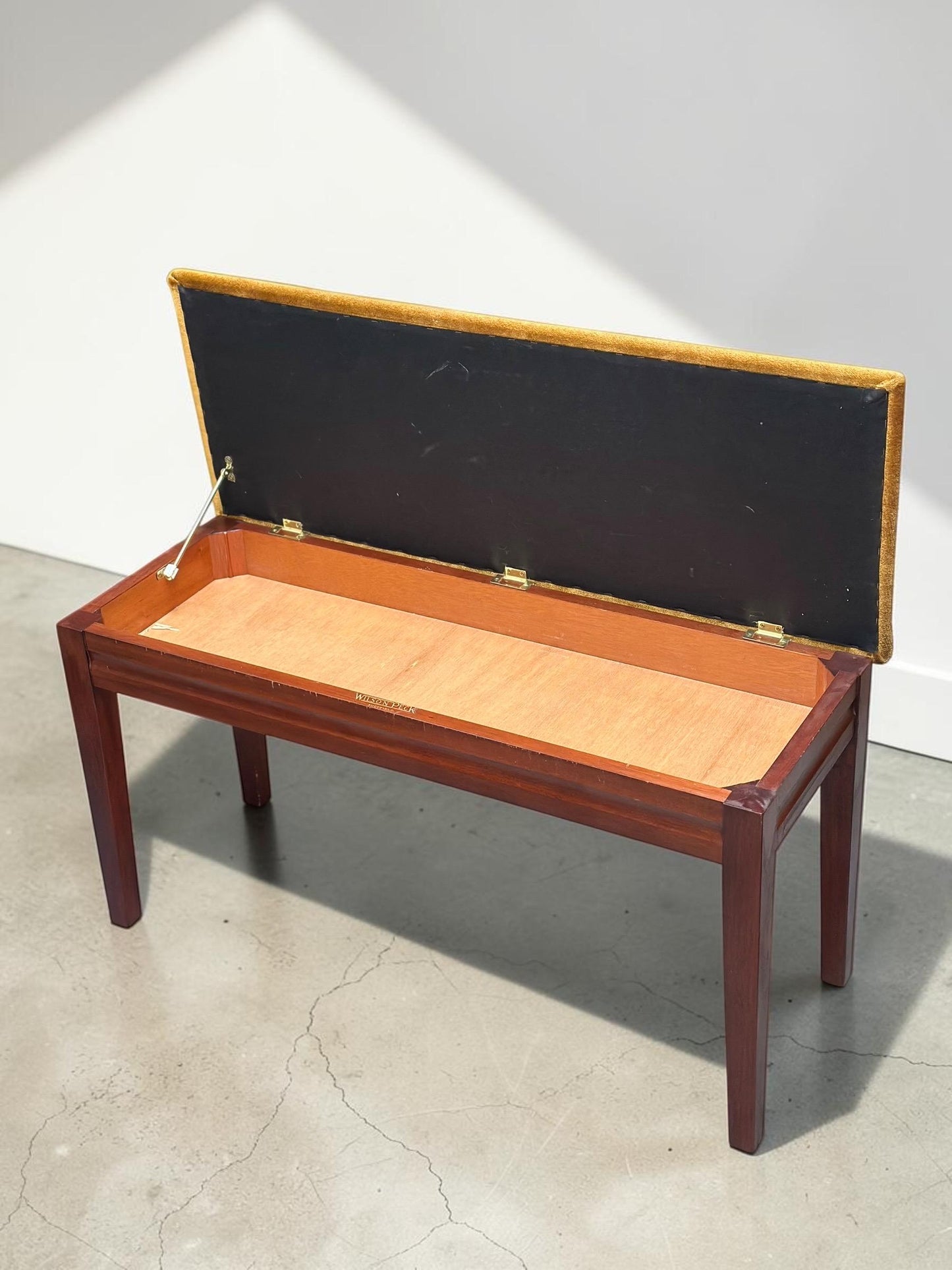 Wilson Peck Sheffield Mohair-Style Velour Piano Duet Stool / Storage Bench