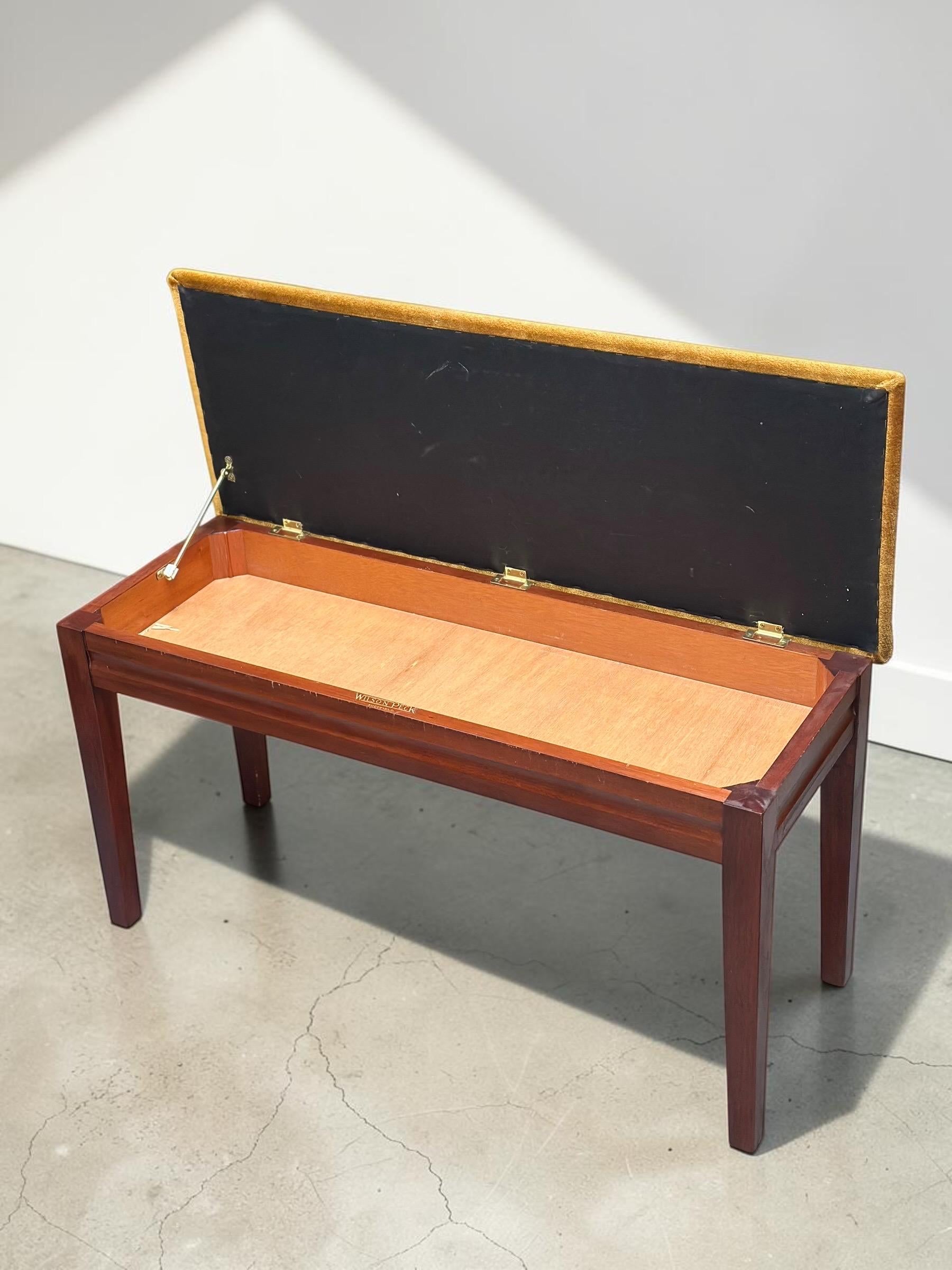 Wilson Peck Sheffield Mohair-Style Velour Piano Duet Stool / Storage Bench