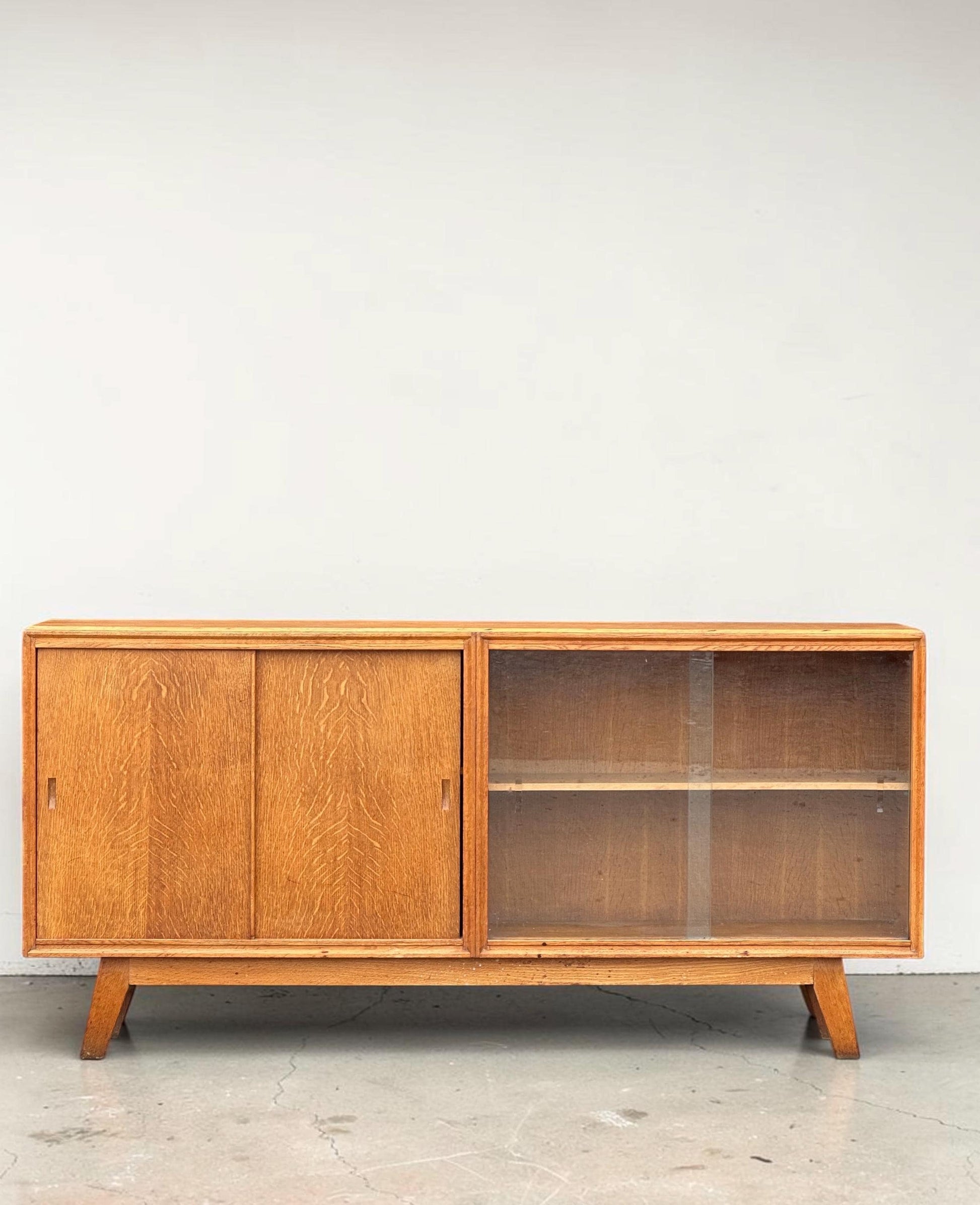 Meredew Slim Profile Mid-Century Oak Cabinet