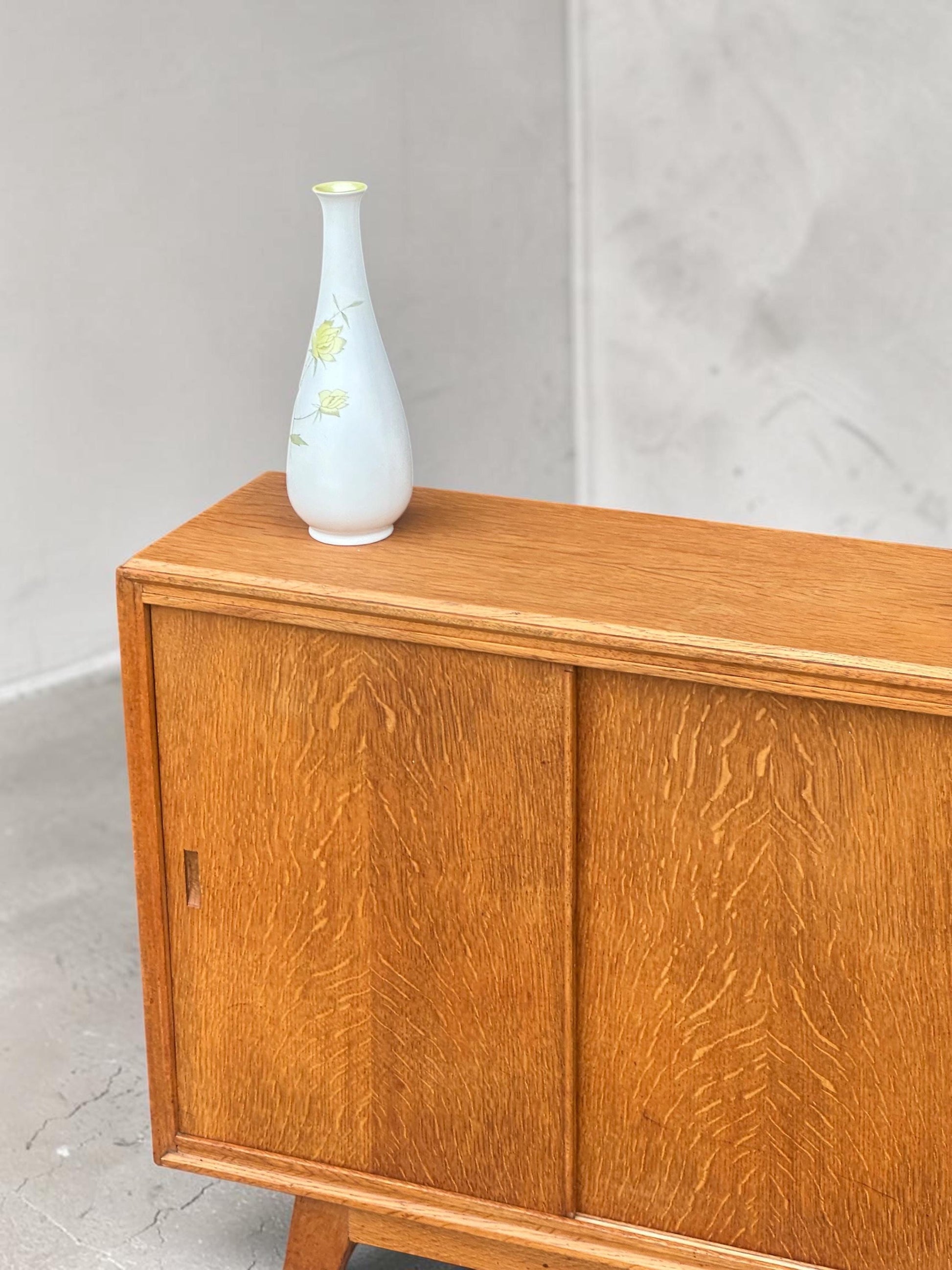 Meredew Slim Profile Mid-Century Oak Cabinet