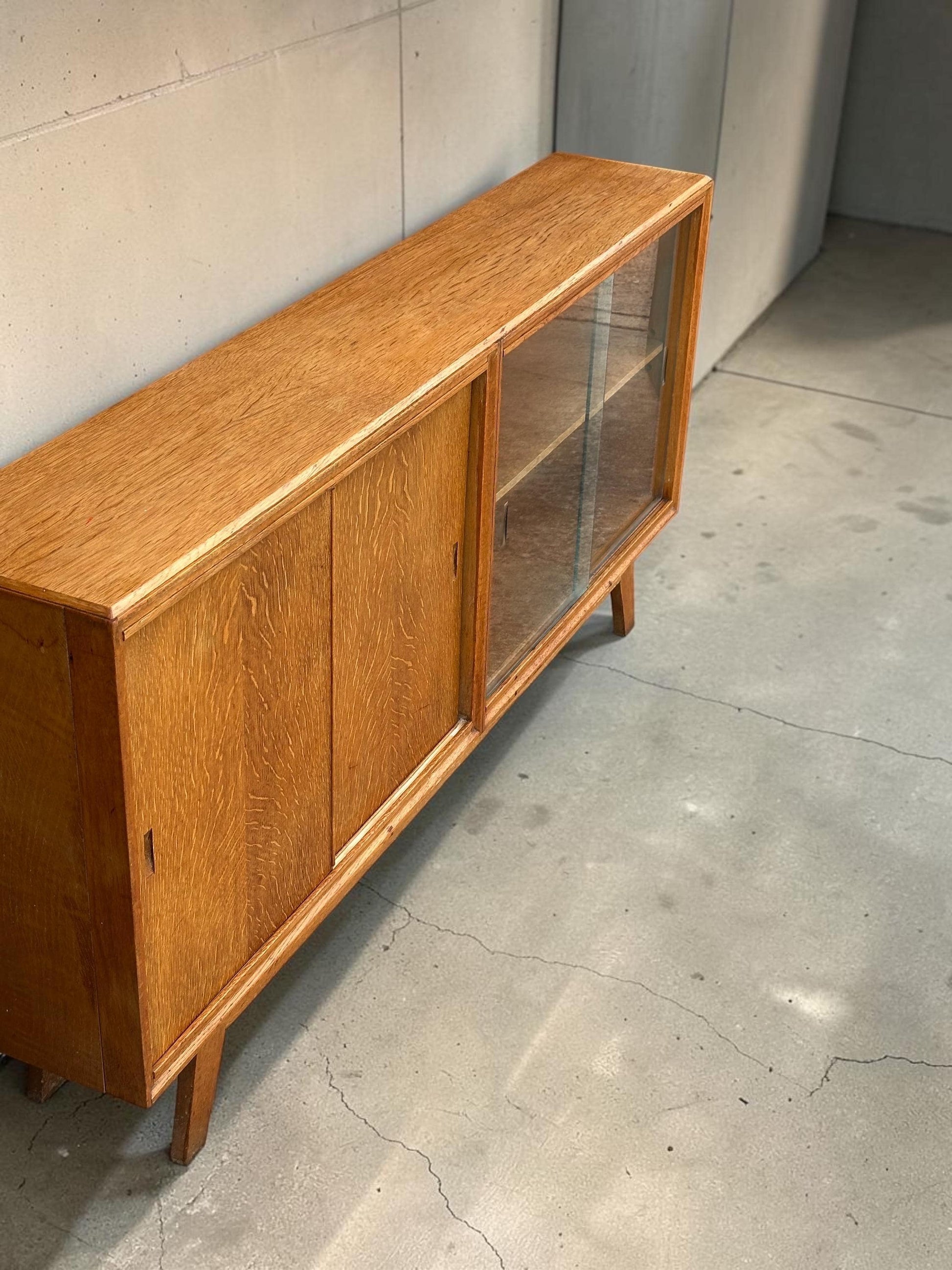 Meredew Slim Profile Mid-Century Oak Cabinet