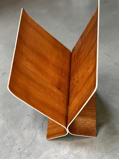 Vintage Umbra Bentwood Magazine Rack — Paul Rowan, 1980, Teak Veneer