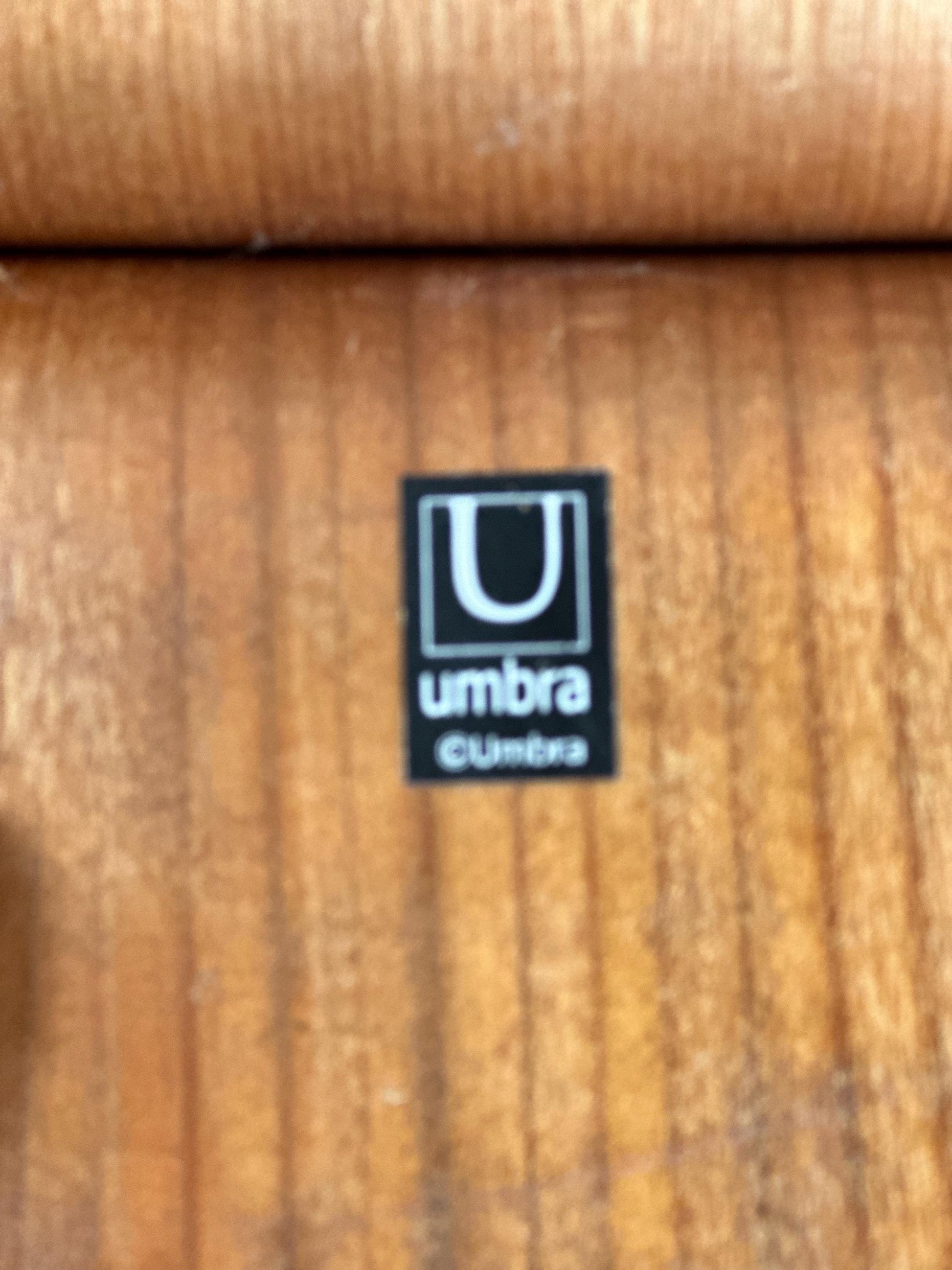 Vintage Umbra Bentwood Magazine Rack — Paul Rowan, 1980, Teak Veneer