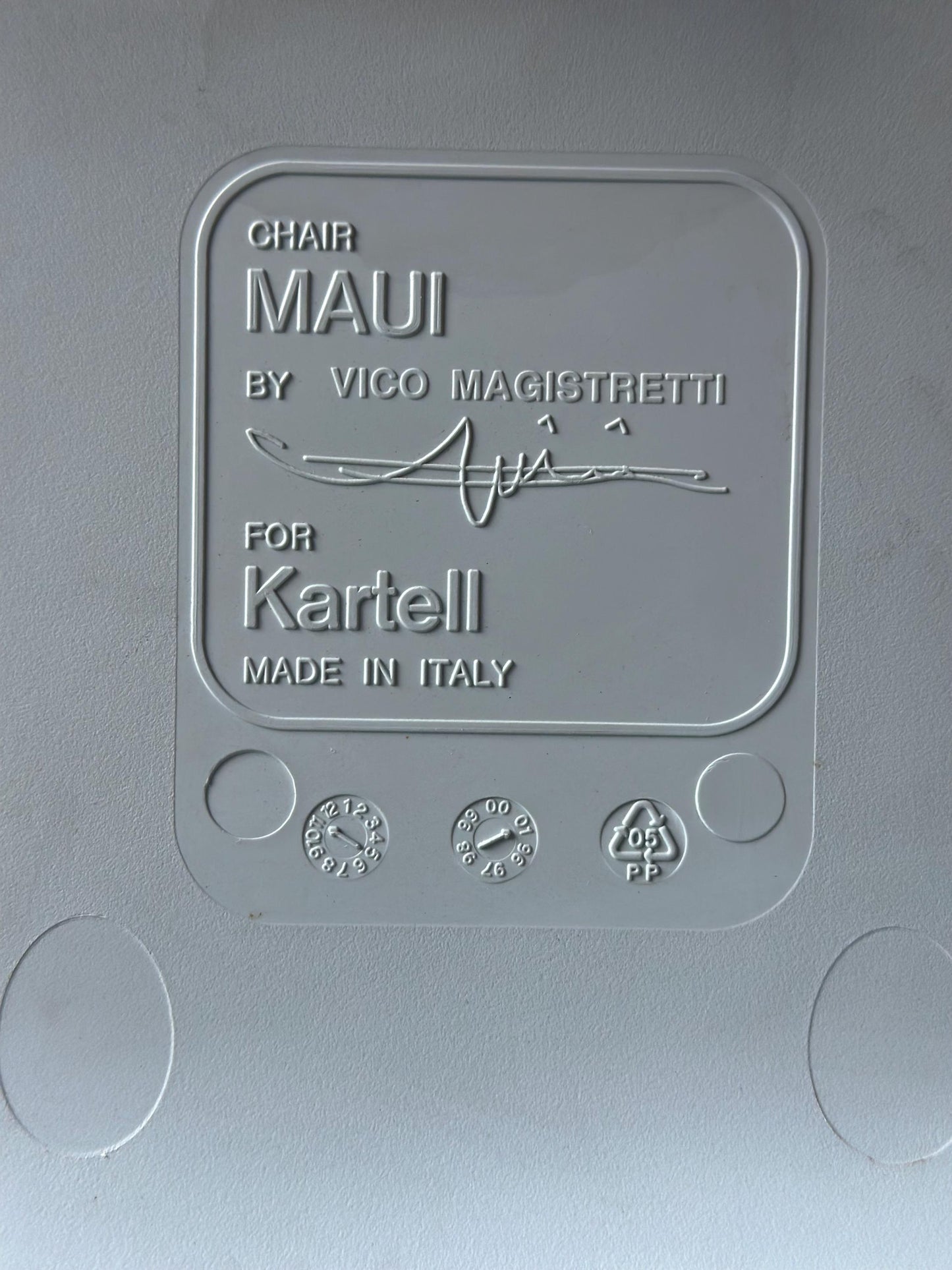 Set of Four Kartell Maui Dining Chairs by Vico Magistretti