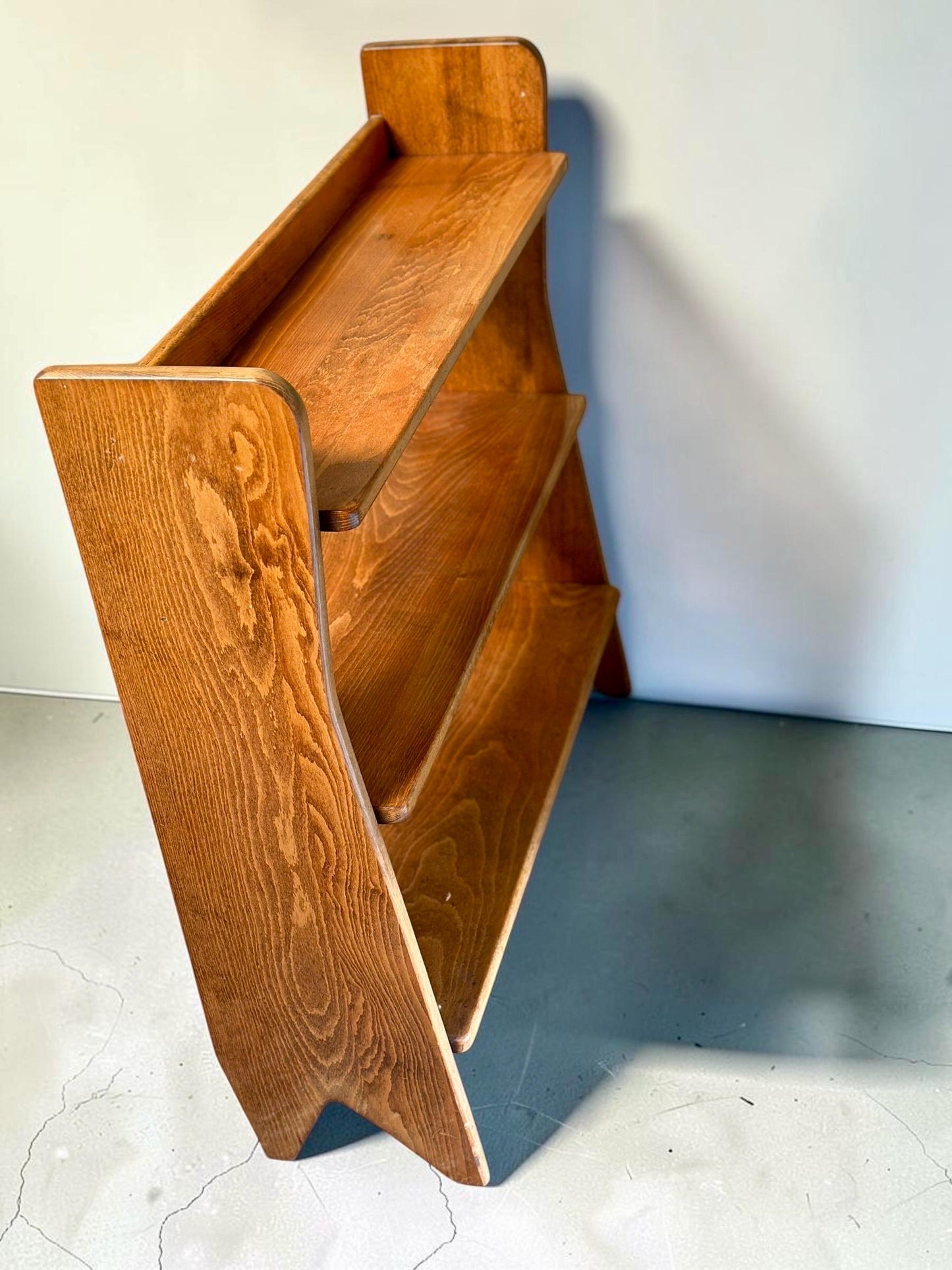 Mid-Century Oak Open Bookcase, Unattributed