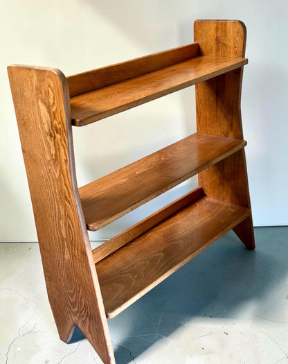 Mid-Century Oak Open Bookcase, Unattributed