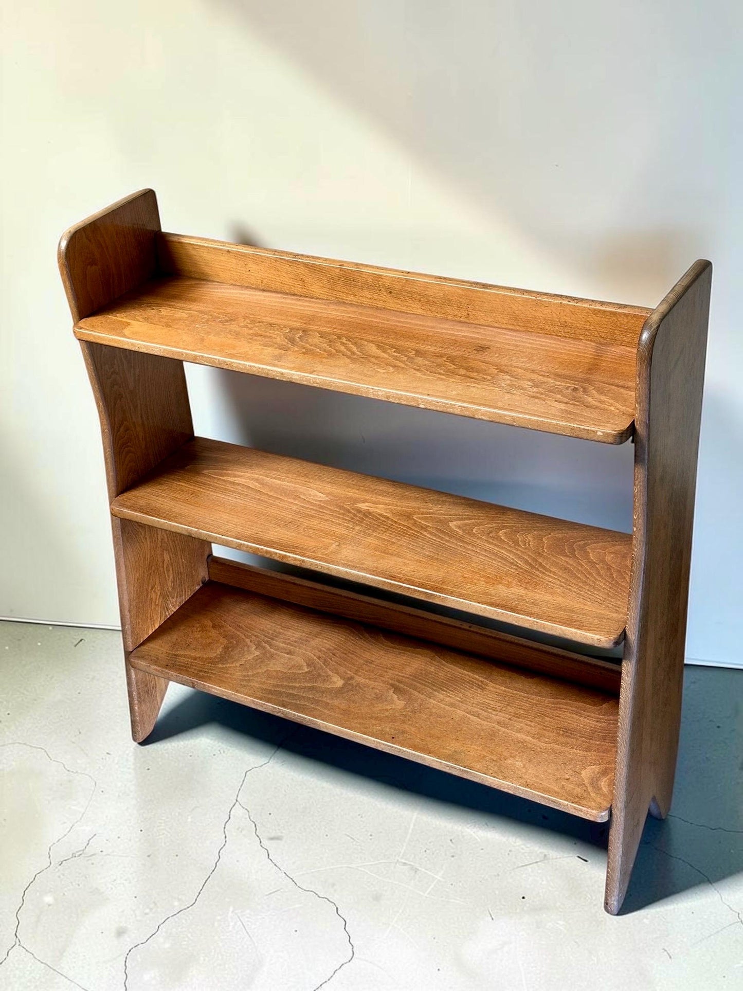 Mid-Century Oak Open Bookcase, Unattributed