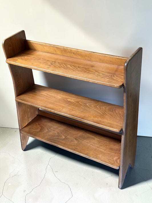 Mid-Century Oak Open Bookcase, Unattributed